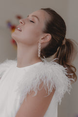 Bravura | Lange Elegante Kristallohrringe mit Perlen