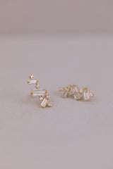 Creativity | Kristall Ohrstecker mit Baguette-Schliff