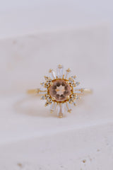 Delhi | Statement Ring mit Morganit CZ