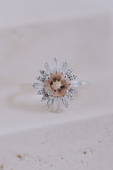 Delhi | Statement Ring mit Morganit CZ