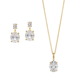 Evelyn & Hazel | Modernes Schmuckset mit ovale Kristallen