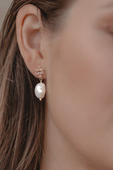 Inspiration | Perlenohrringe mit Baguette-Schliff Ohrstecker