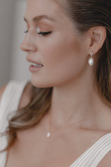 Inspiration | Perlenohrringe mit Baguette-Schliff Ohrstecker
