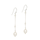Celestial | Lange Brautschmuck Perlenohrringe