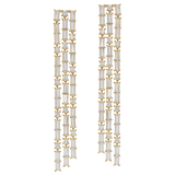 Masterpiece | Extravagante extra-lange Kristall-Ohrhänger mit Baguette-Schliff