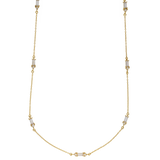 Muse | Zarte Halskette mit Süßwasserperlen und Baguette-Schliff Kristallen