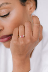 Paris | Ring Pinker Turmalin & Weißer Topas