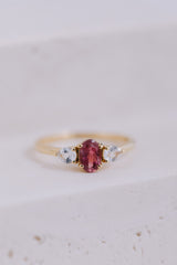 Paris | Ring Pinker Turmalin & Weißer Topas