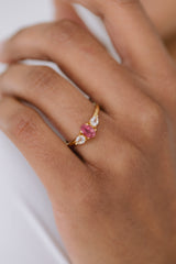 Paris | Ring Pinker Turmalin & Weißer Topas