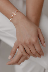 Picturesque | Armband mit geometrischen Kristall Elementen und Süßwasserperlen