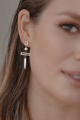 Picturesque | Ohrringe mit Geometrische Kristall Elemente und Süßwasserperlen