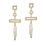 Picturesque | Ohrringe mit Geometrische Kristall Elemente und Süßwasserperlen