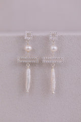 Picturesque | Ohrringe mit Geometrische Kristall Elemente und Süßwasserperlen