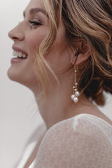 Celestial | Long Bridal Jewelry Pearl Earrings