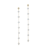 Samantha | Long Modern Pearls Stud Earrings Wedding