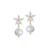 Blooming Beauty | Brautschmuck Perlenohrringe Kristallstecker