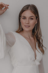 Amelie | Delicate Wedding Statement Pearl Earrings