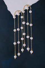 Eliza | modern half round statement pearl earrings