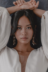 Eliza | modern half round statement pearl earrings