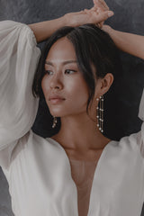 Eliza | modern half round statement pearl earrings