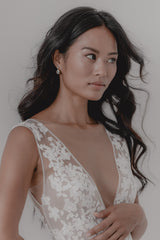 Evelyn | Ovale Braut Kristallohrringe