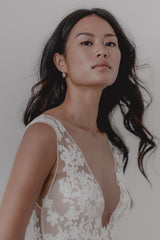 Evelyn | Ovale Braut Kristallohrringe