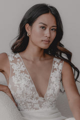 Rachel | modern creoles with faceted crystals