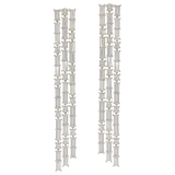 Masterpiece | Extravagante extra-lange Kristall-Ohrhänger mit Baguette-Schliff