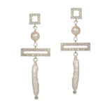 Picturesque | Ohrringe mit Geometrische Kristall Elemente und Süßwasserperlen