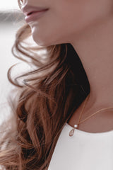 Golden Cupid | Braut Halskette mit Kristalltropfen
