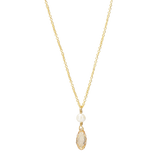 Golden Cupid | Braut Halskette mit Kristalltropfen