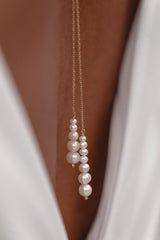 Tête-à-Tête | Elegant back necklace with pearls for bride