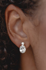 Crystallized | Große Kristall Ohrstecker mit Perle