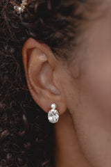 Crystallized | Große Kristall Ohrstecker mit Perle
