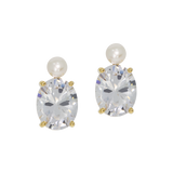 Crystallized | Große Kristall Ohrstecker mit Perle