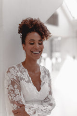 Forever Us | Moderne Durchzieher Hochzeit Ohrringe mit Perlen