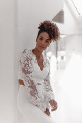 Forever Us | Moderne Durchzieher Hochzeit Ohrringe mit Perlen