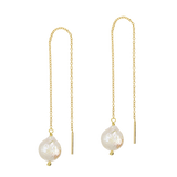 Forever Us | Moderne Durchzieher Hochzeit Ohrringe mit Perlen