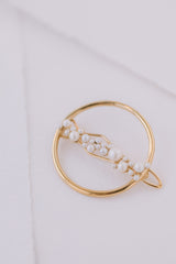 Companion | Moderner Runder Haarclip mit Süßwasserperlen