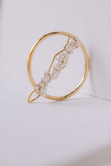 Companion | Moderner Runder Haarclip mit Süßwasserperlen