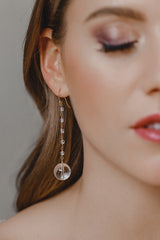 Kerstin | Moderne Lange Braut Ohrringe Brautschmuck