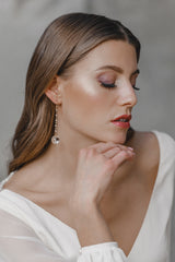 Kerstin | Moderne Lange Braut Ohrringe Brautschmuck