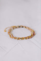 Multicolor Chameleon | Korund Wickelarmband und Halskette