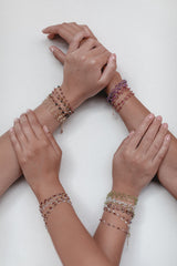 Multicolor Chameleon | Korund Wickelarmband und Halskette