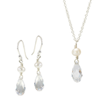 Silver Wedding & Cupid | Brautschmuck Set mit Kristalltropfen