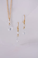 Silver Wedding & Cupid | Brautschmuck Set mit Kristalltropfen