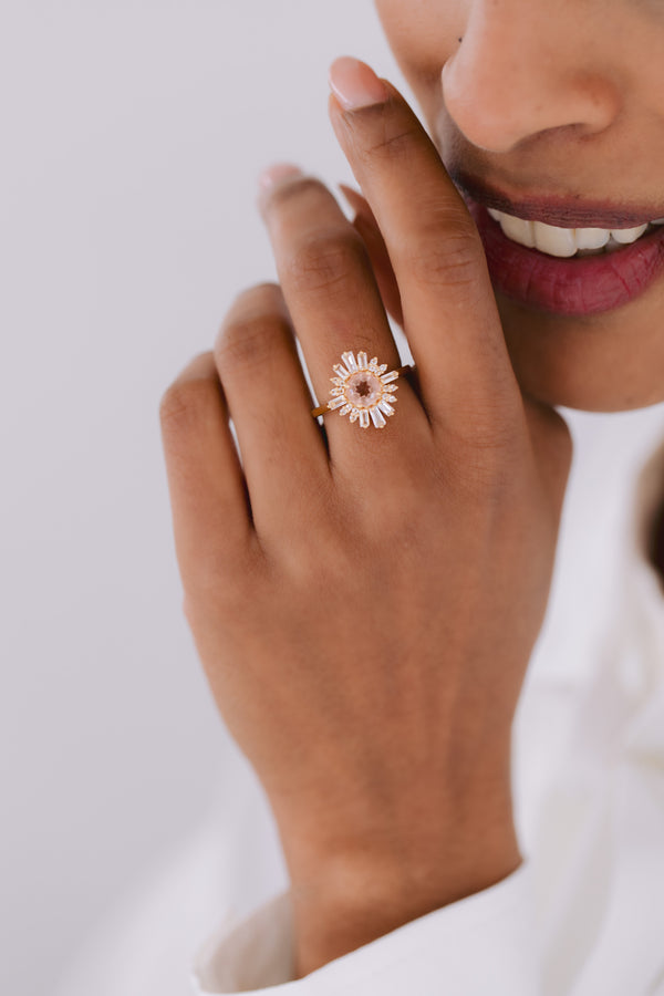 Delhi | Statement Ring mit Morganit CZ
