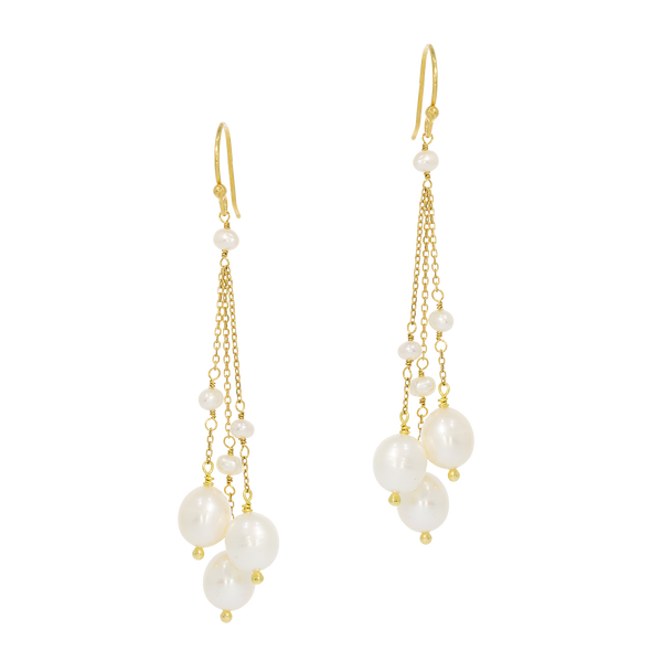 Celestial | Long Bridal Jewelry Pearl Earrings