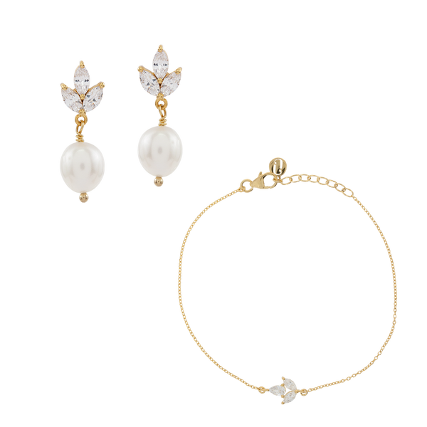 Inseparable & Simply Gorgeous | Classic jewelry set with crystals and pearls