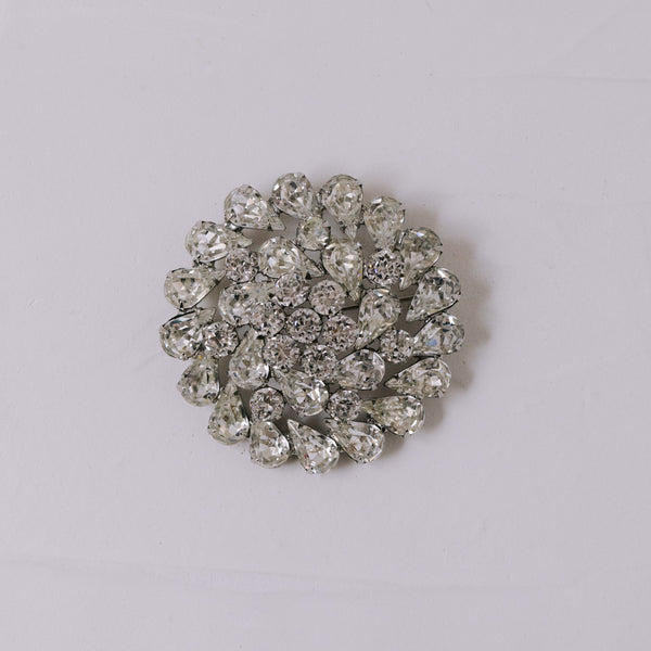WEISS Vintage Brosche mit klaren Kristallen | Albert Weiss Teardrop Strass Brosche